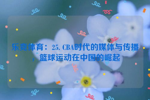 乐竞体育：25. CBA时代的媒体与传播，篮球运动在中国的崛起