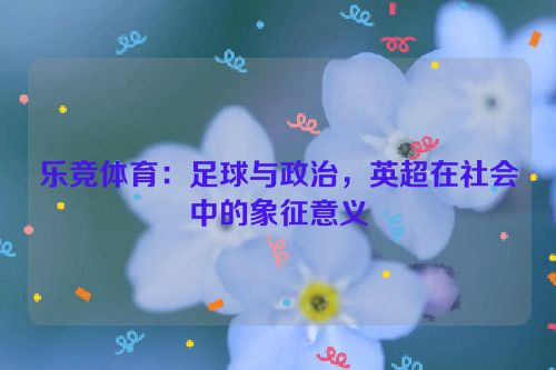 乐竞体育：足球与政治，英超在社会中的象征意义