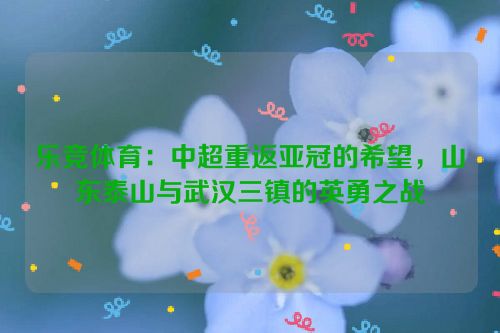 乐竞体育：中超重返亚冠的希望，山东泰山与武汉三镇的英勇之战