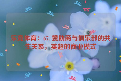 乐竞体育：67. 赞助商与俱乐部的共生关系，英超的商业模式